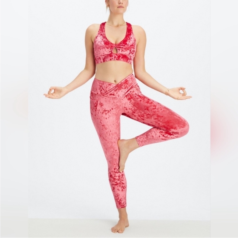 Fabletics Red Velvet Sports Bra - Picture 5 of 9